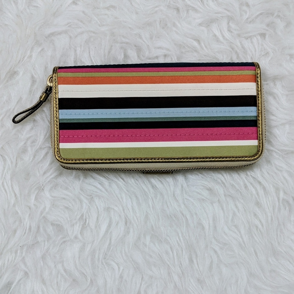 Coach Striped Satin Wallet